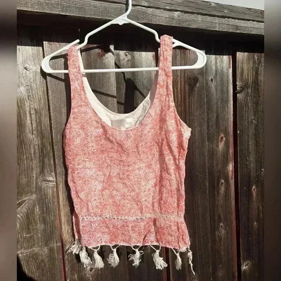 Corey Lynn Calter fringe boho linen top LIKE NEW - Picture 3 of 4